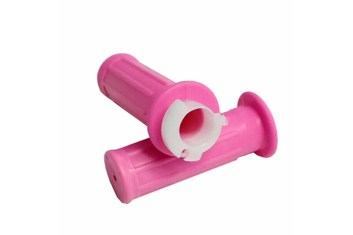 Pink Handle Bar Grips Twist Throttle For Yamaha TTR50 Suzuki JR50