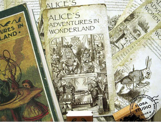 20 Pcs Vintage Alice In Wonderland Post Card Craft Gift Memory Kids Birthday DIY