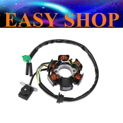 6 Coil Pole Magneto Stator Rotor GY6 125cc 150cc Moped Quad ATV Scooter Bike