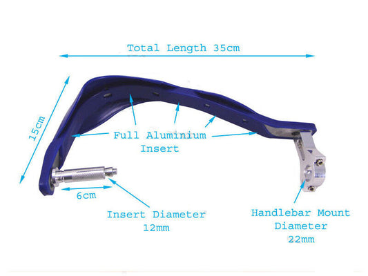 Blue Universal Motorcycle Dirt Pit Bike 7/8" MX ATV Brush Hand Guards Handguards