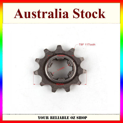 11 Teeth Front Chain Sprocket Pinion T8F 49cc Mini Pocket Dirt Bike Scooter ATV