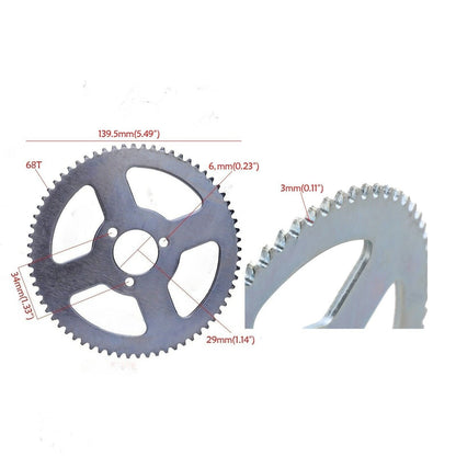 Rear Chain Sprocket 25H 68T 29mm for 47cc 49cc Dirt Pocket Bike ATV Go kart