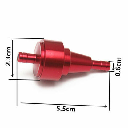Red 1/4'' 6mm Inline Gas Fuel Filter For Kawasaki 500R 600R 650R ZX10R X11 ZX12R