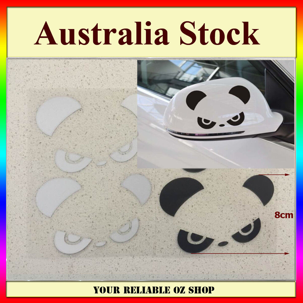 Funny Cool Angry Panda Drift Car Mirror Decal JDM Hellaflush Sticker Trunk Bike