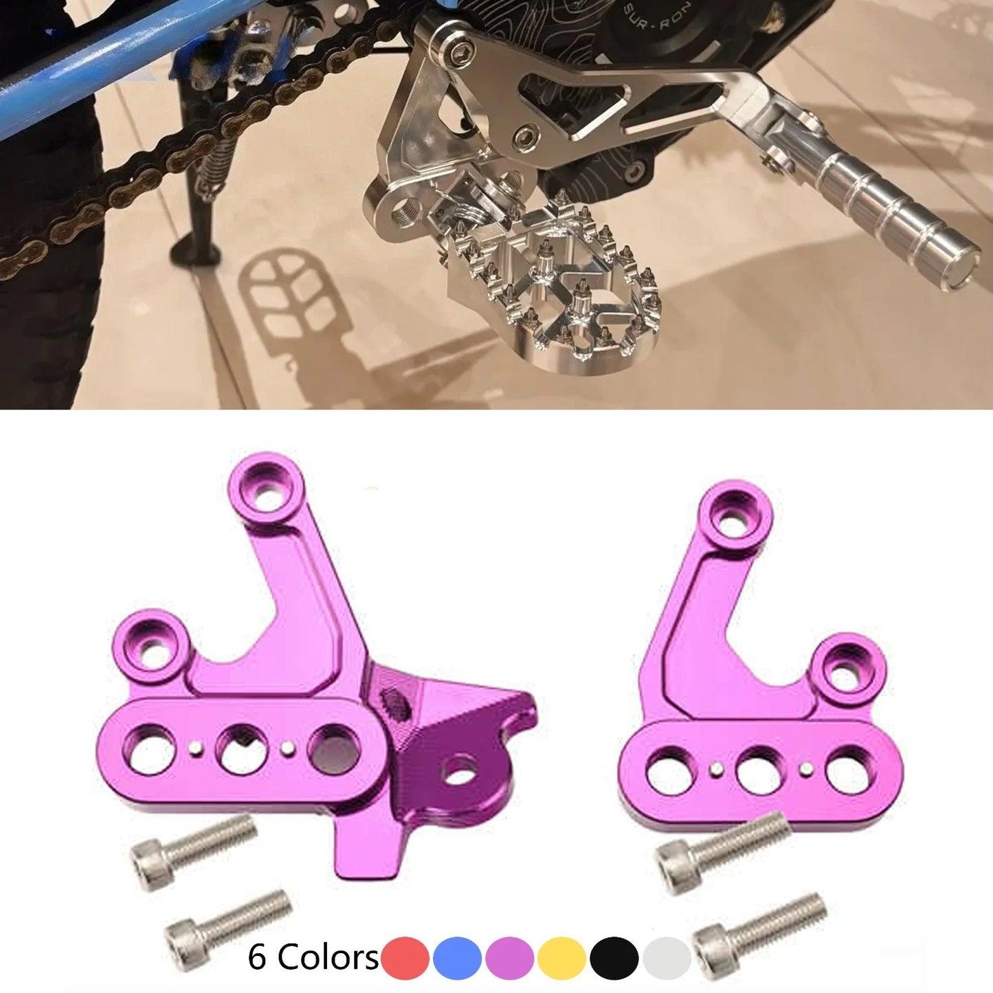 CNC Footpegs Rests Pedals Bracket For Surron Light Bee X & S Electric Bike