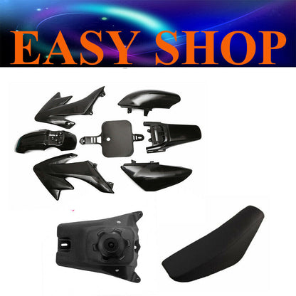 Black Fairing Fender Plastic Cover + Seat + tank Honda CRF50 70/90cc 125cc Bike
