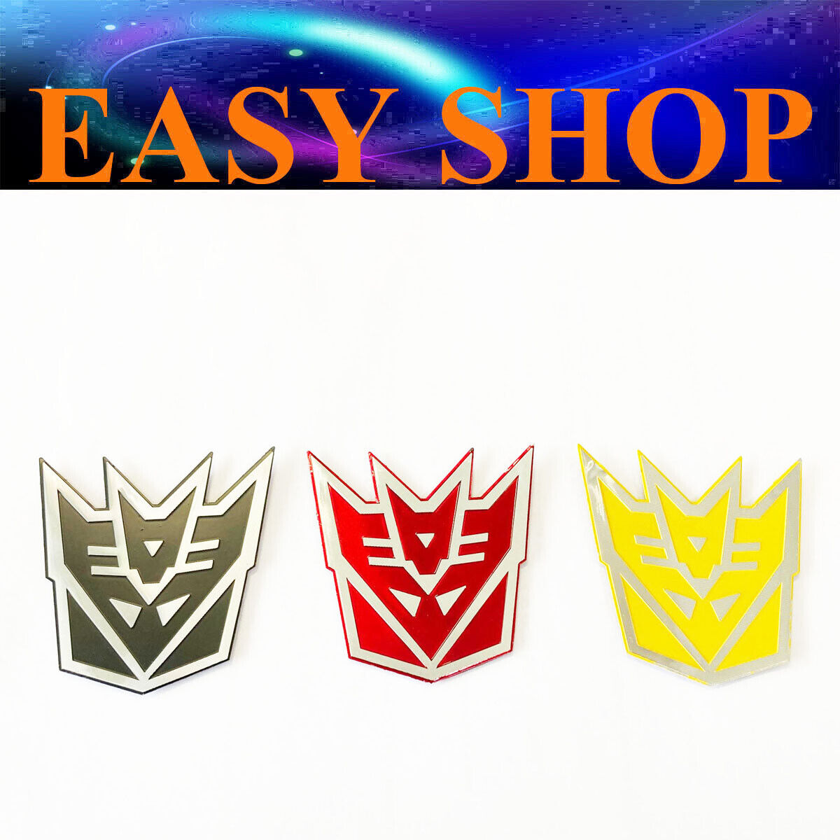 3X Alloy Transformer Decepticon Sticker Decal Car Ute Caravan Emblem Badge Bike