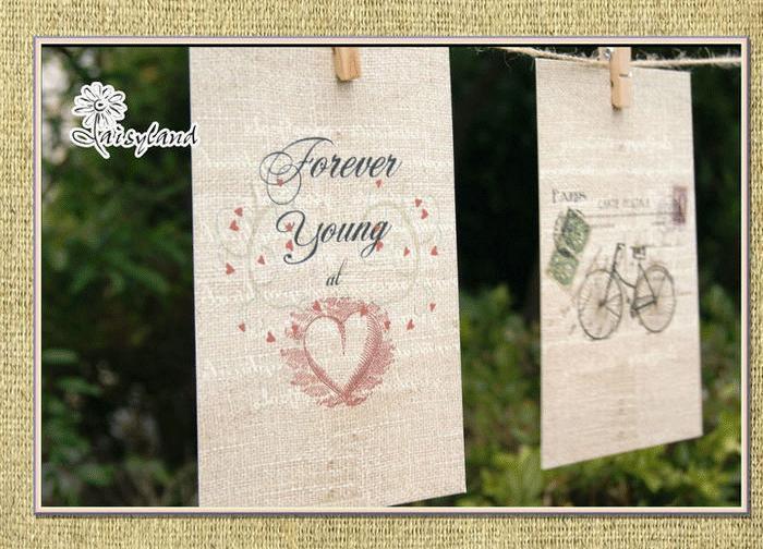 8 Sheets Vintage Antique Post Card Craft Gift Memory Birthday DIY Kraft Postcard