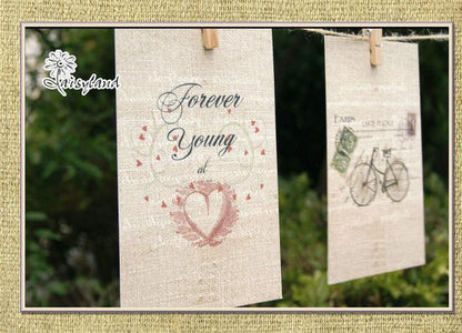 8 Sheets Vintage Antique Post Card Craft Gift Memory Birthday DIY Kraft Postcard