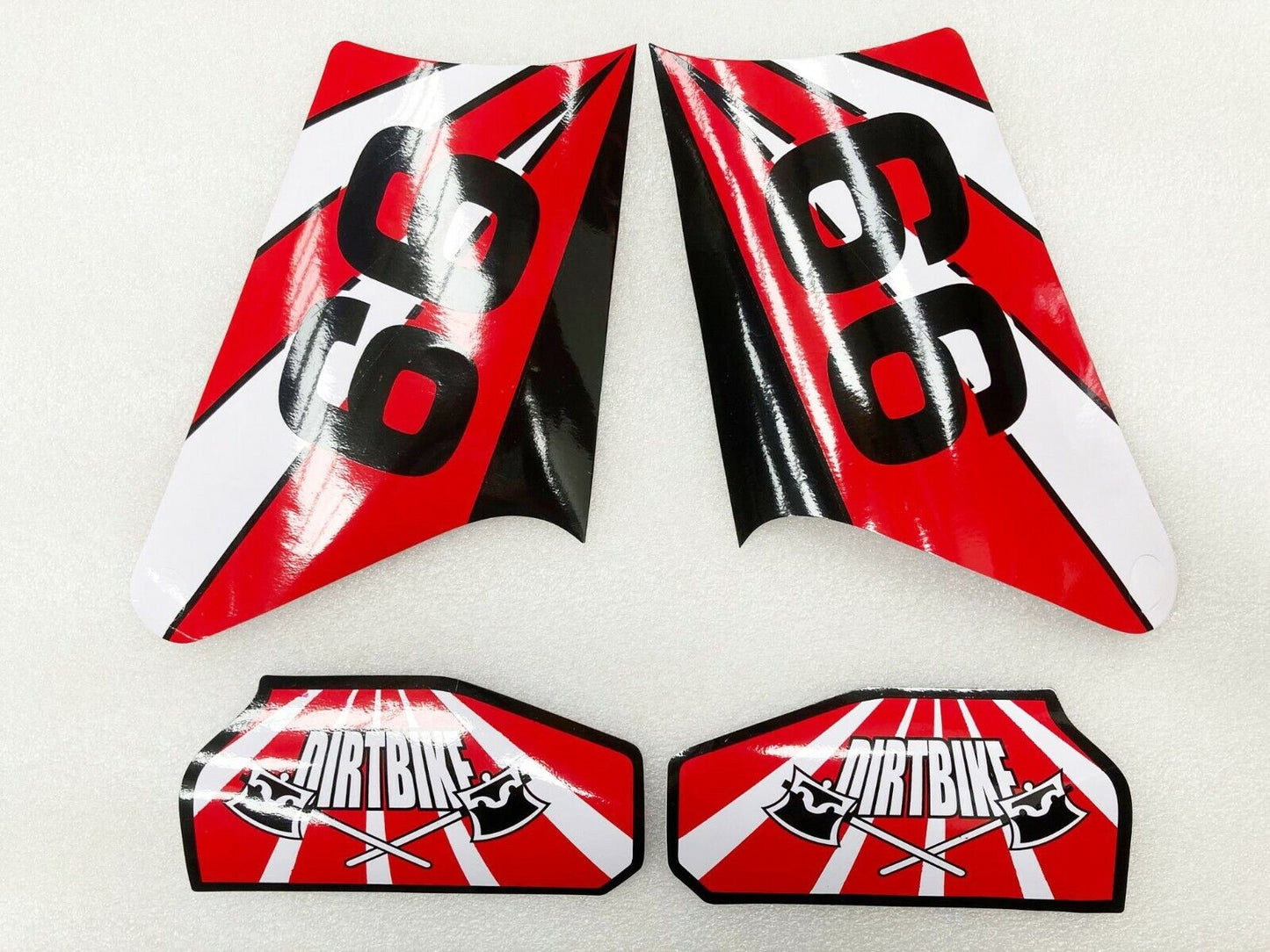 Red Sticker Decal Kit Fairing 125cc 140cc 150cc Dirt Bike Pit Trail Apollo Set