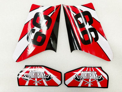 Red Sticker Decal Kit Fairing 125cc 140cc 150cc Dirt Bike Pit Trail Apollo Set