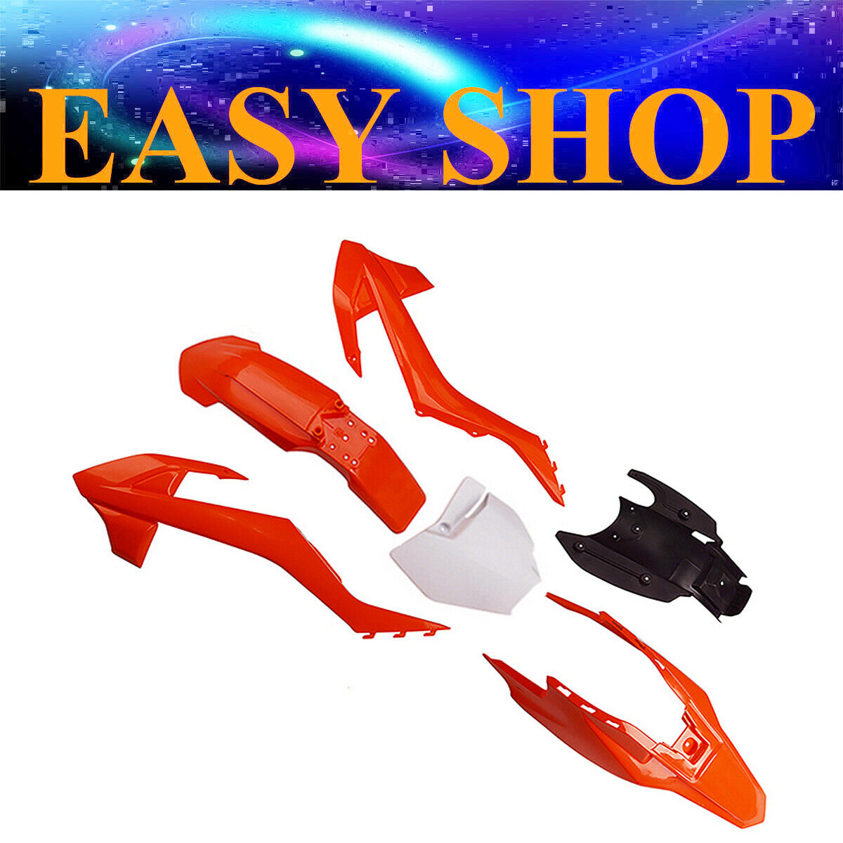 6 Pcs Orange Plastic Fender Fairing Cover Guards Body Kit For KTM65 SX65 Bike