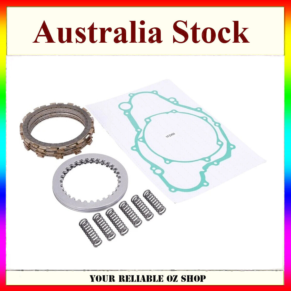Clutch Kit Springs Friction Steel Plates Gaskets for Honda YFZ450 YFZ450V Bike