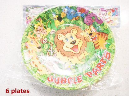 Baby Shower Kids Jungle Birthday Party Supply Disposal Cup Plate Card Invitation