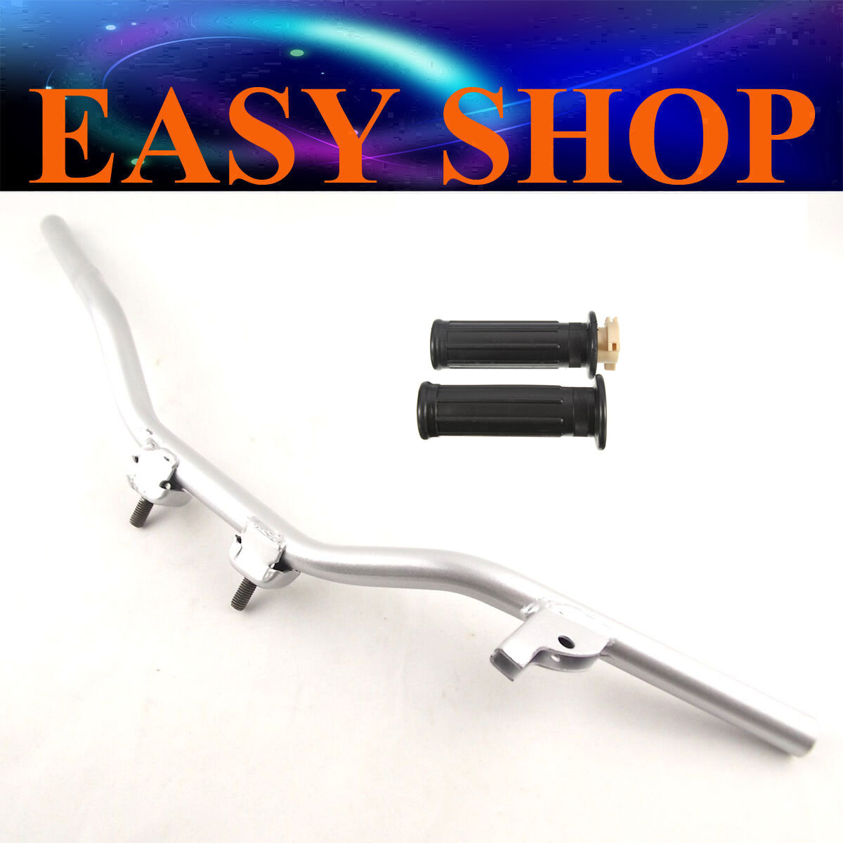 ALLOY SILVER HANDLEBAR HANDLE BAR + Grip YAMAHA PY50 PW50 PEEWEE YZinger JS50PY