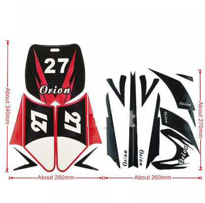 Red Sticker Decal kit 43cc 47cc 49cc Dirt Pit Pro Mini Kids Bike Pocket Rocket