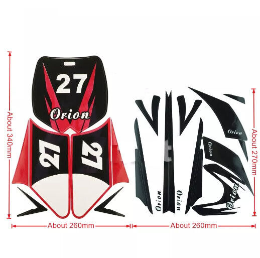 Red Sticker Decal kit 43cc 47cc 49cc Dirt Pit Pro Mini Kids Bike Pocket Rocket