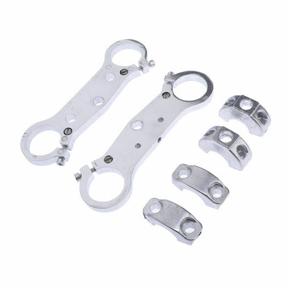 Fork Triple Tree Plate Handlebar Clamp Holder For 47 49cc Mini Moto Pocket Bike
