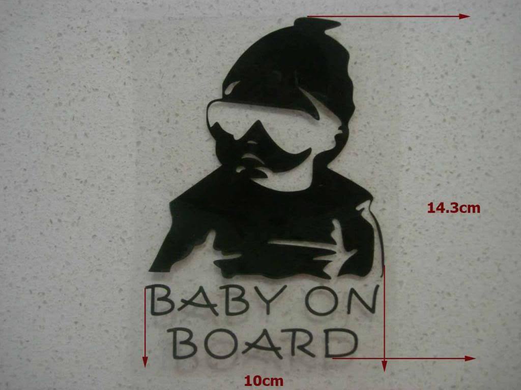 JDM FUNNY BABY ON BOARD VINYL STICKER DECAL 4WD CAR WINDOW WINDSCREEN BUMPER