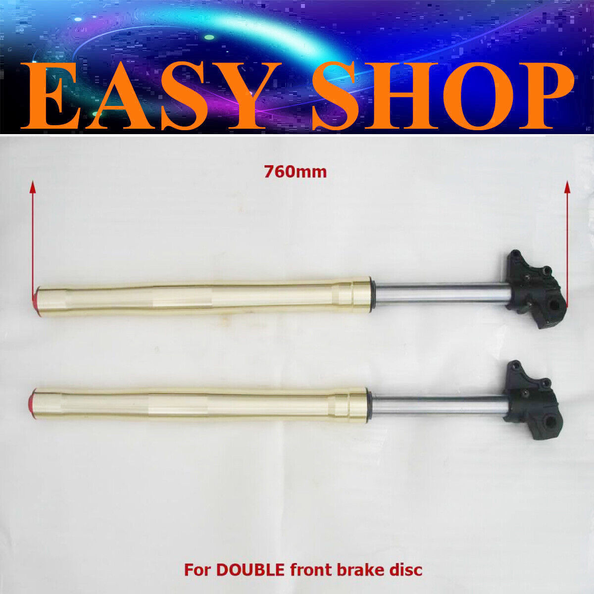 760mm 15mm 45mm 48mm Double Disc Upside Down Front Fork Suspension Motorcycle