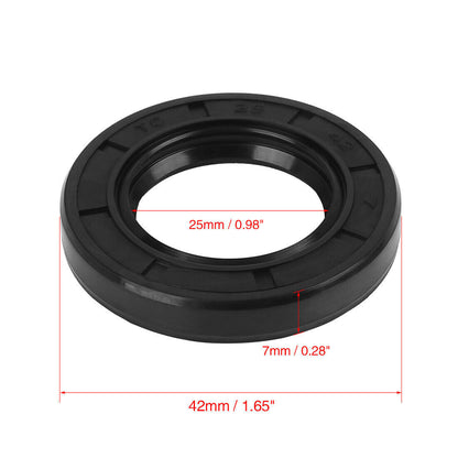 Metric Dust Oil Seal Shaft TC 25mm x 42mm x 7mm Nitrile Rubber Cover Double Lip