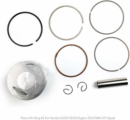 67mm 16mm Pin PISTON RINGS HEAD BASE GASKET CG250cc Quad ATV Dirt PIT PRO Bike
