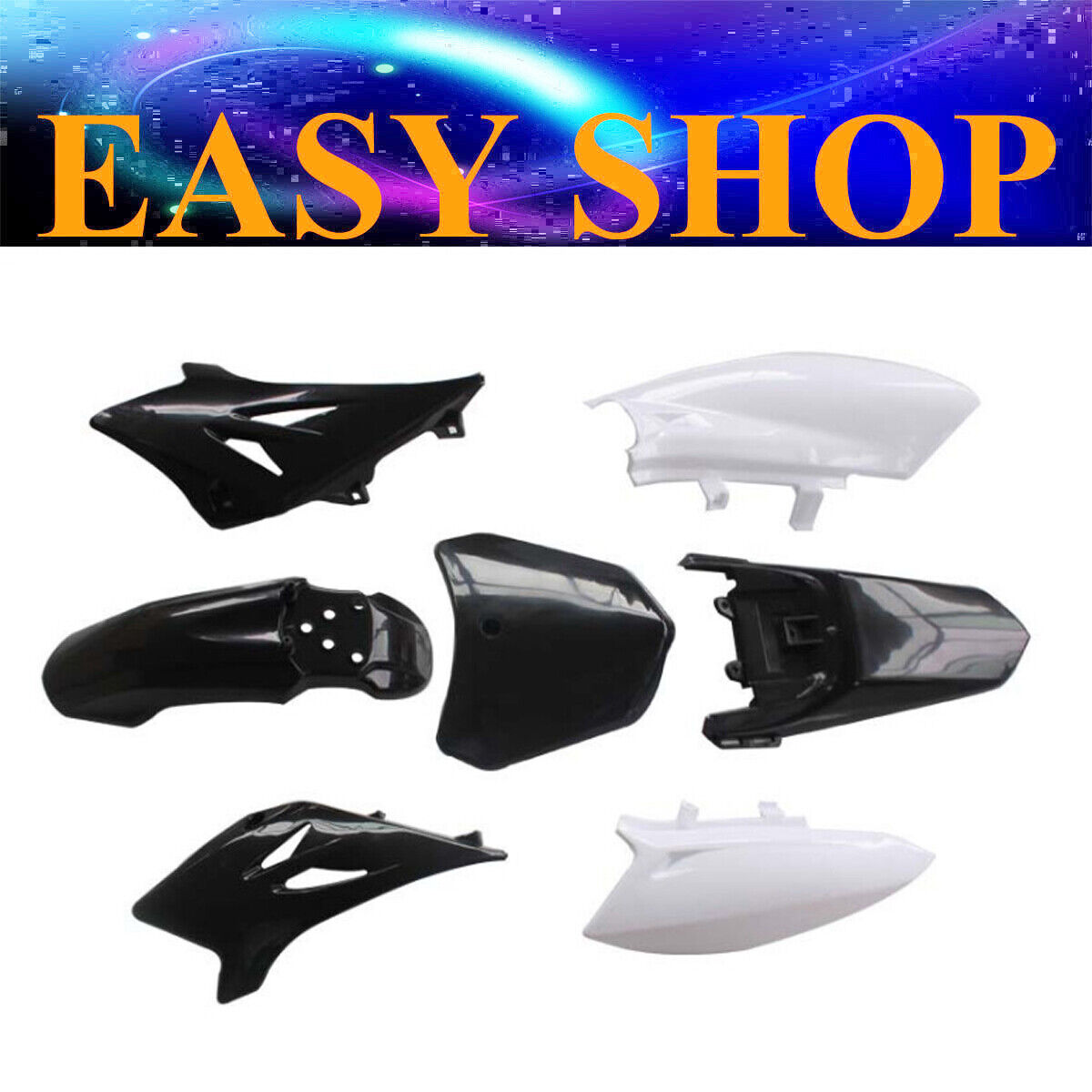 7 pcs Black Plastic Fairing Fender Cover Guards For YAMAHA TTR50 50cc 90cc Bike