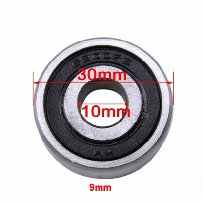 2x 6200RS 10mm x 30mm x 9mm Double Rubber Sealed Deep Groove Ball Bearings