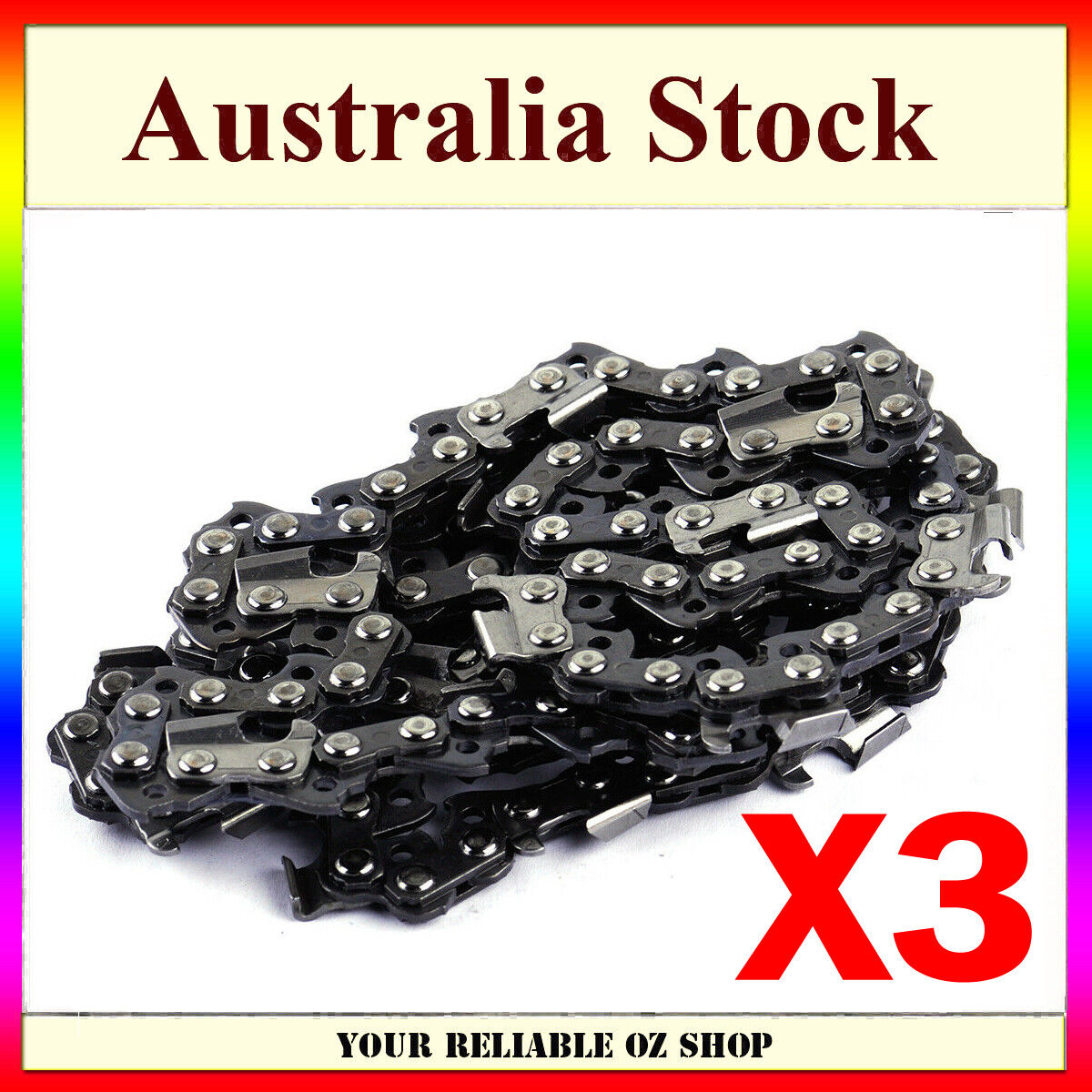24" INCH PRO CHAINSAW BAR CHAINS 3/8 Pitch 058 Gauge 84 Links Baumr-AG SX82cc x3