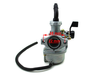 PZ22mm 48mm Carby Lever Choke Air Filter Taotao Kazuma Roketa DHZ Sunl Coolster