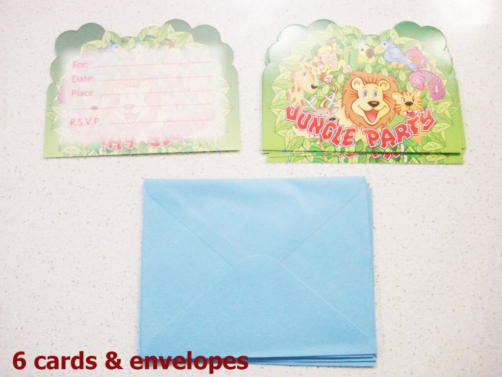 Baby Shower Kids Jungle Birthday Party Supply Disposal Cup Plate Card Invitation
