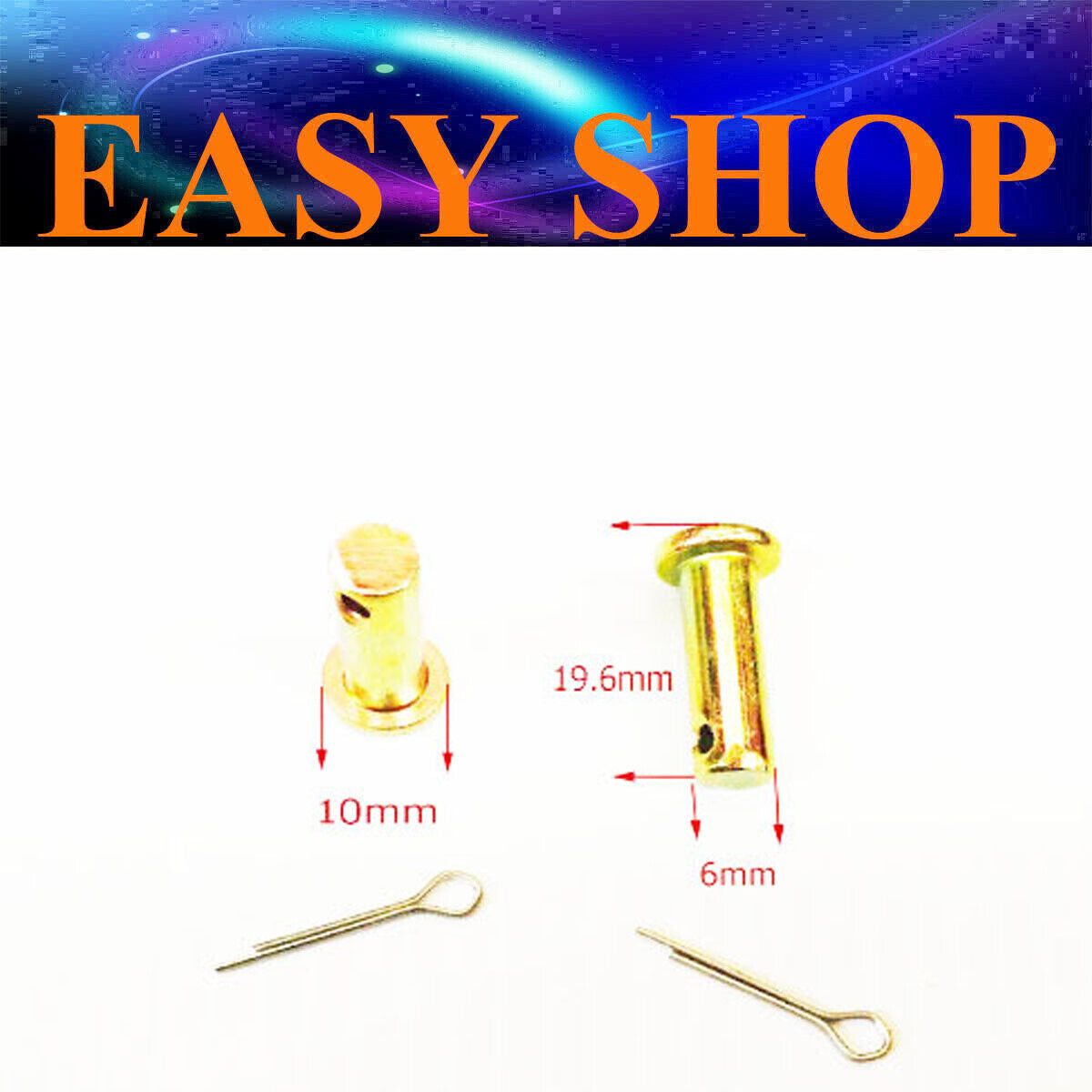 2X 6mm Rear Caliper Foot Peg Brake Pedal Lever Clevis Pivot Pin Quad Dirt Bike