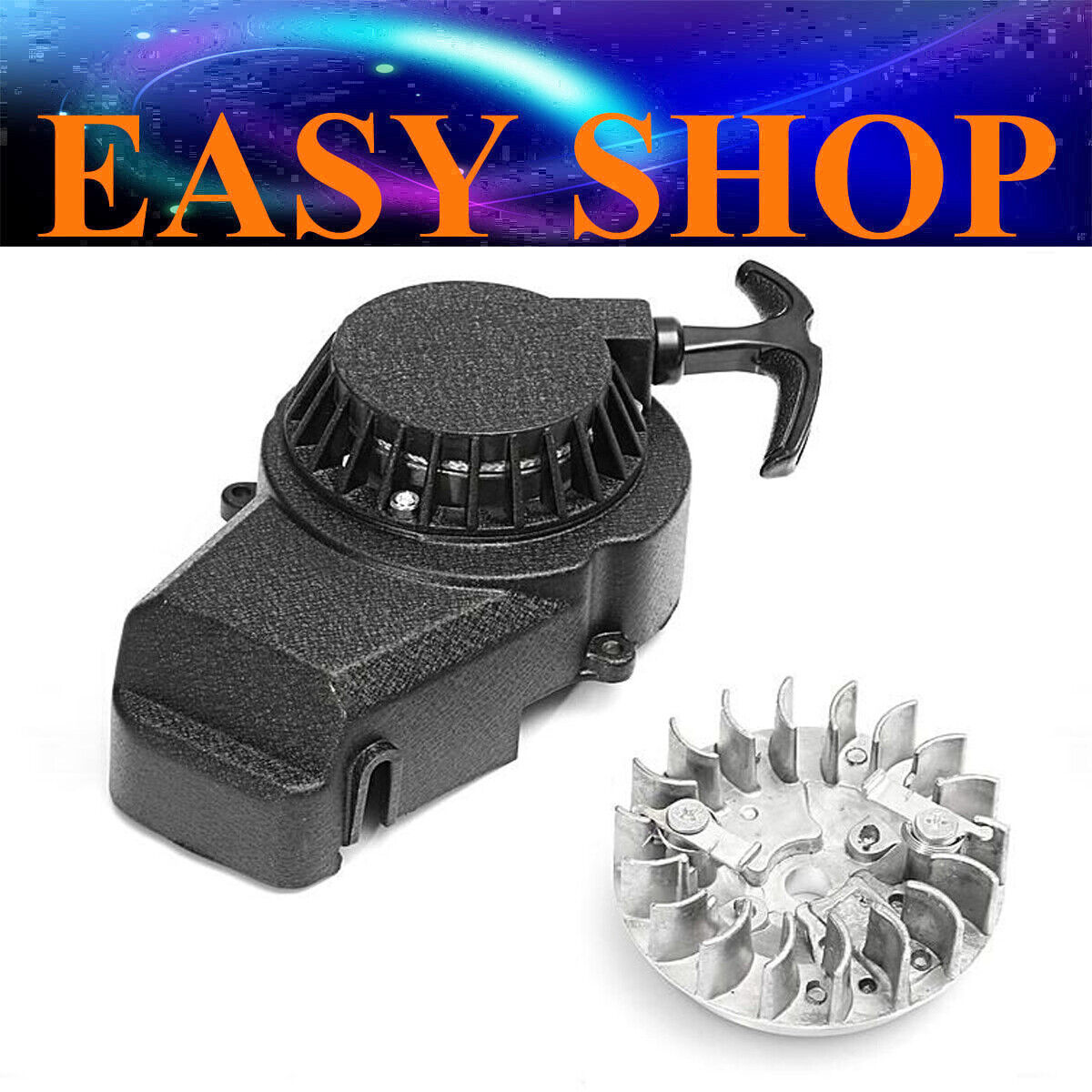 Recoil Easy Pull Start Starter + Flywheel 47cc 49cc Minimoto PIT PRO Thumpstar