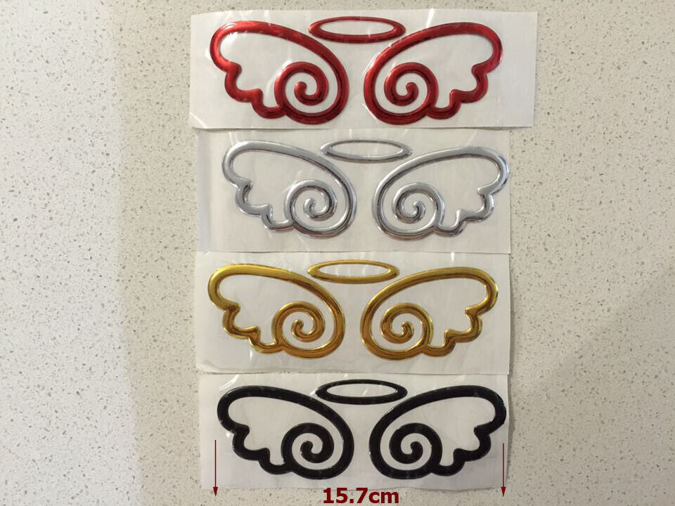 3D Angel Wings Sticker Decal Badge Emblem Car Toyota Mazda ATV Quad Motor Bike