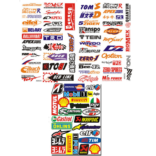 3 Sheets Sticker Decal Kit Repsol Renthal Alpinestars Tim Akrapovic AGV Monster