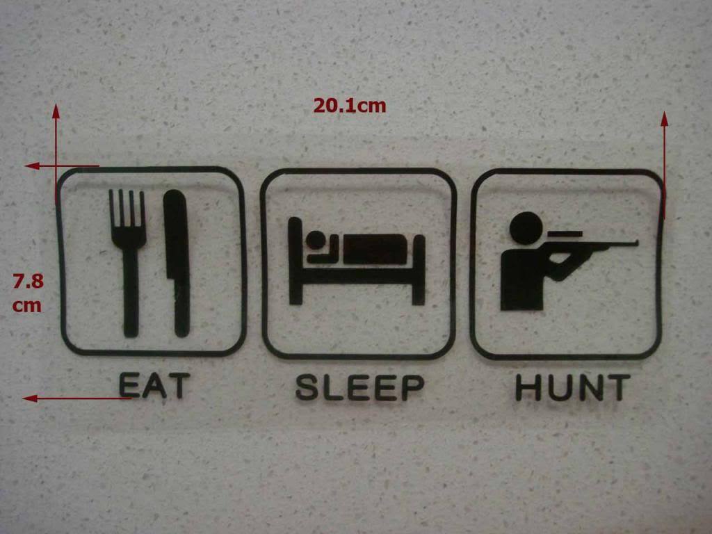JDM FUNNY EAT SLEEP HUNT STICKER DECAL CAR WINDOW WINDSCREEN UTE TRUCK BUMPER