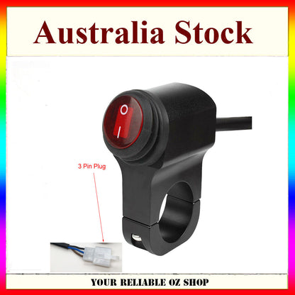 3 Wire Motorcycle Waterproof Handlebar Headlight Fog Spot light On Off Switch