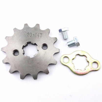 17mm 420 14T Tooth FRONT CHAIN SPROCKET 50cc 110cc 125cc 150cc ATV QUAD BIKE