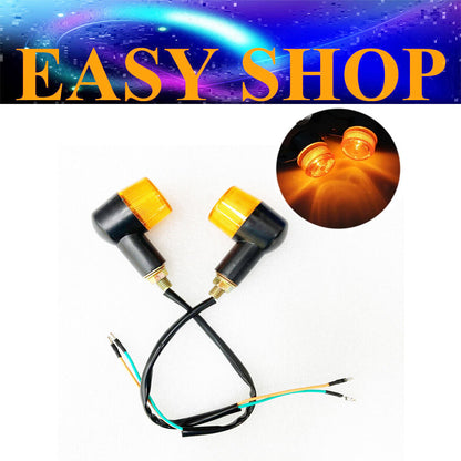 2X 12V Universal 2 Wire Motorcycle Turn Signal Indicators Amber Blinker Light