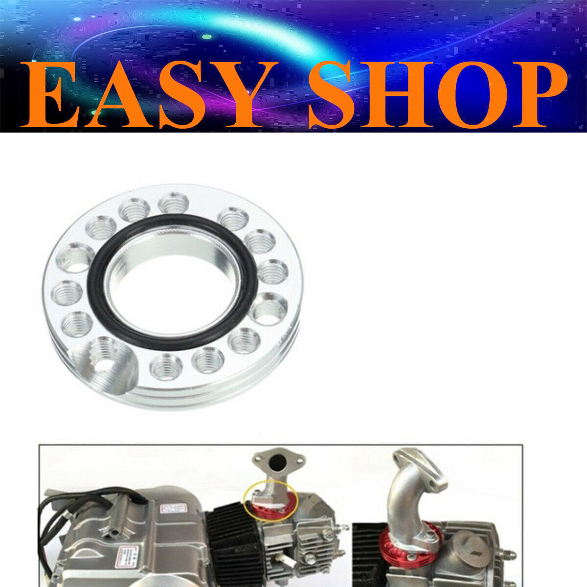 Silver 28mm Adjuster Carby Inlet Manifold Spinner 160cc 200cc 250cc Buggy Gokart