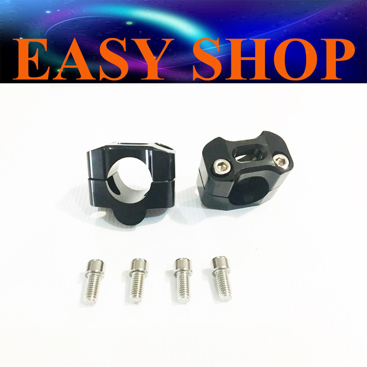 22mm 28mm CNC Black Handle Bar Clamp Riser 7/8" 11/8" Dirt ATV Quad Pit Pro Bike