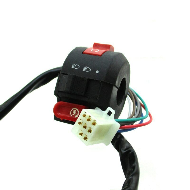 8 Wire START KILL LIGHT SWITCH BUTTON 50/70/90/107/110/125cc ATV QUAD BUGGY BIKE
