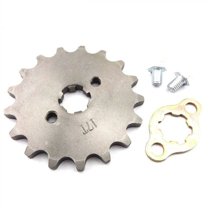 17mm 420 17T Tooth FRONT CHAIN SPROCKET 50cc 70cc 90cc 110cc 125cc ATV QUAD BIKE