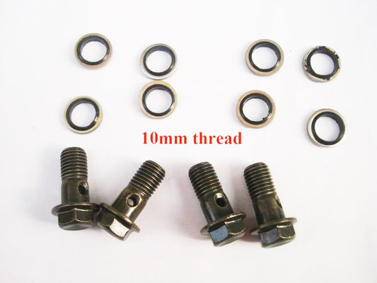 4Pc 10MM Banjo Bolts Brake Line Hose 50cc 70cc 90cc 110cc PIT QUAD DIRT BIKE ATV