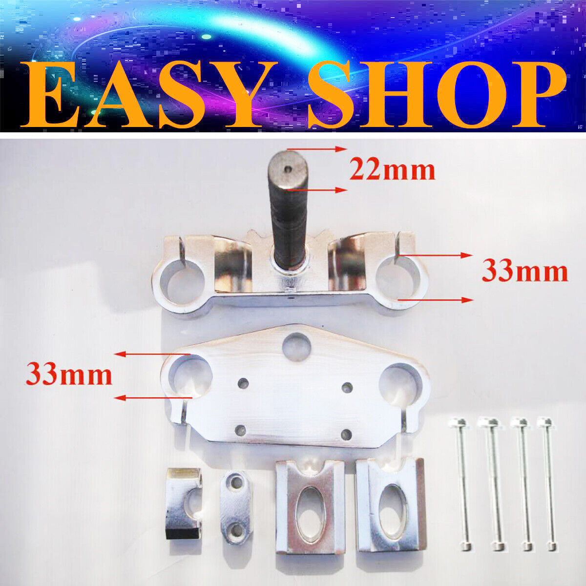 Silver 33mm Triple Trees 22mm Clamps 110cc 125cc PITPRO DIRT BIKE Binocular Fork