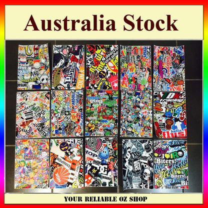15pcs Decal Sticker Bomb A4 HOON JDM Car Wrap Skateboard Scooter Vans Vinyl EAT