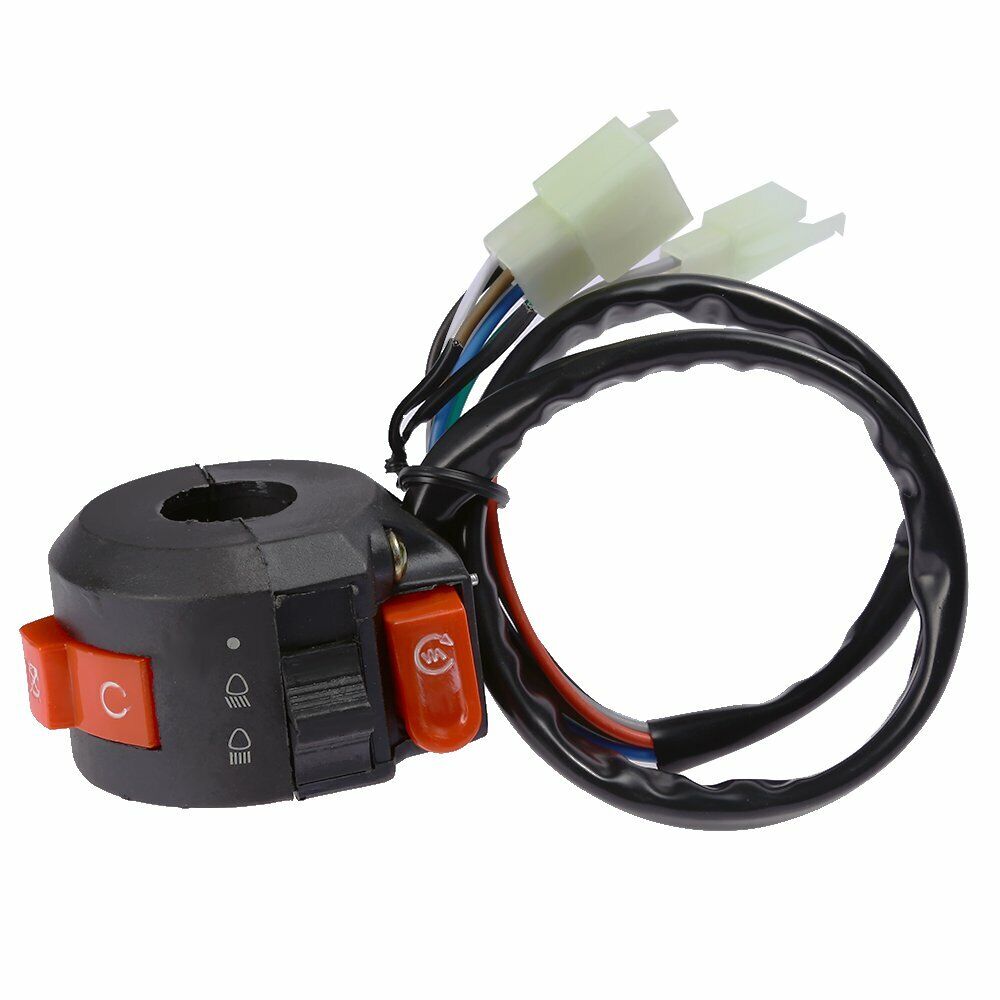 8 Wire START KILL LIGHT SWITCH BUTTON 50/70/90/107/110/125cc ATV QUAD BUGGY BIKE