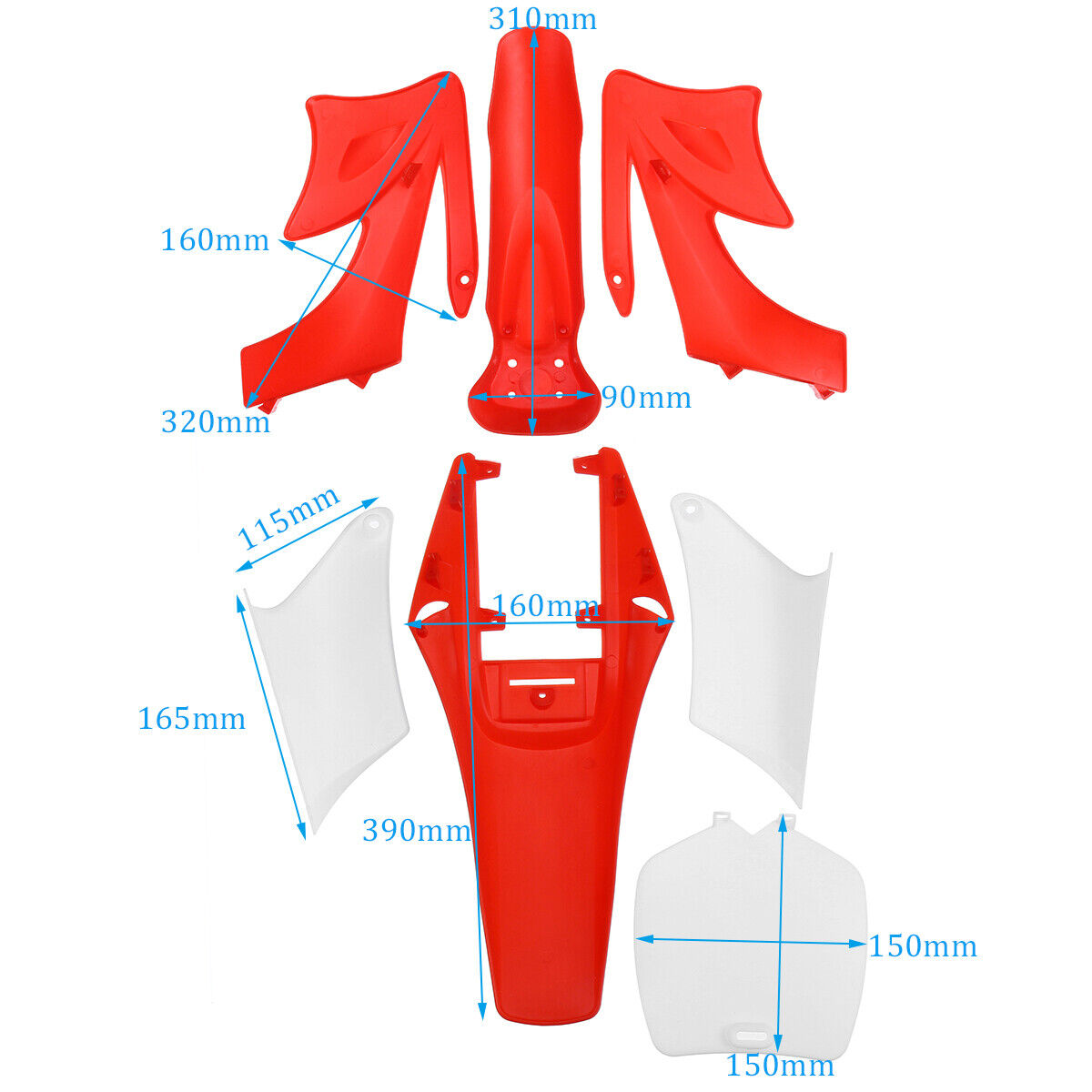 RED Plastic Fairing Cover Kit For 49cc Mini Kids Dirt Bike Pit Pro Pocket Rocket