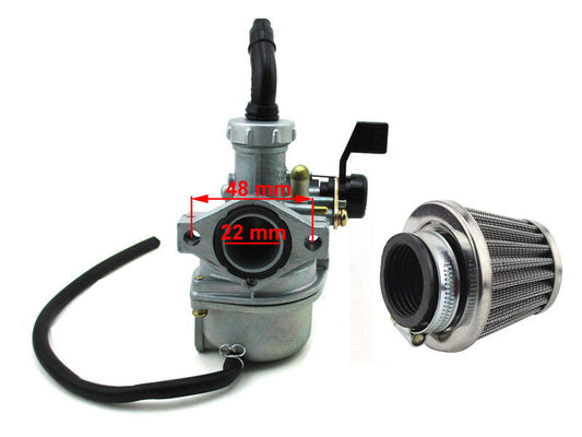 PZ22mm Lever Choke Carby Air Filter 50/70/90/110/125cc Quad Dirt Bike ATV Buggy