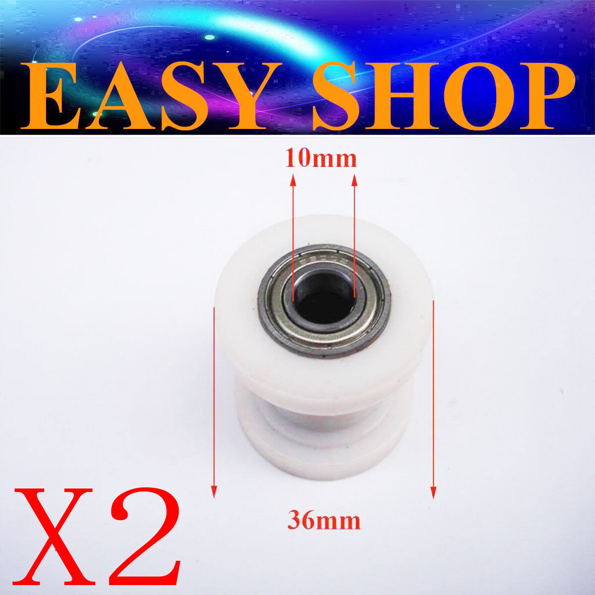2X 10mm 1CM Chain Roller Slider Guide Tensioner Pulley Taotao Kazuma Baja BMX